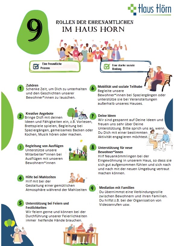 Ehrenamtlichen_Rollen in Seniorenheime_Haus Hörn